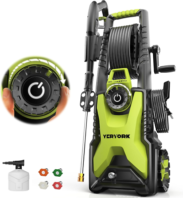 #ad #ad Electric Pressure Washer 5000 PSI 2.5 GPM w Hose Reel Foam Cannon Nozzles $242.99