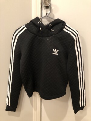 “RARE” ADIDAS WOMEN'S CROPPED QUILTED HOODIE M