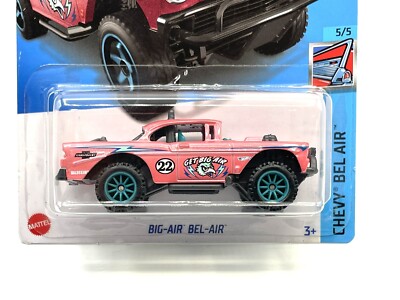 2022 Hot Wheels Chevy Big-Air Bel-Air (pink) #112 SUPER CUSTOM WHEEL SWAP by AEB