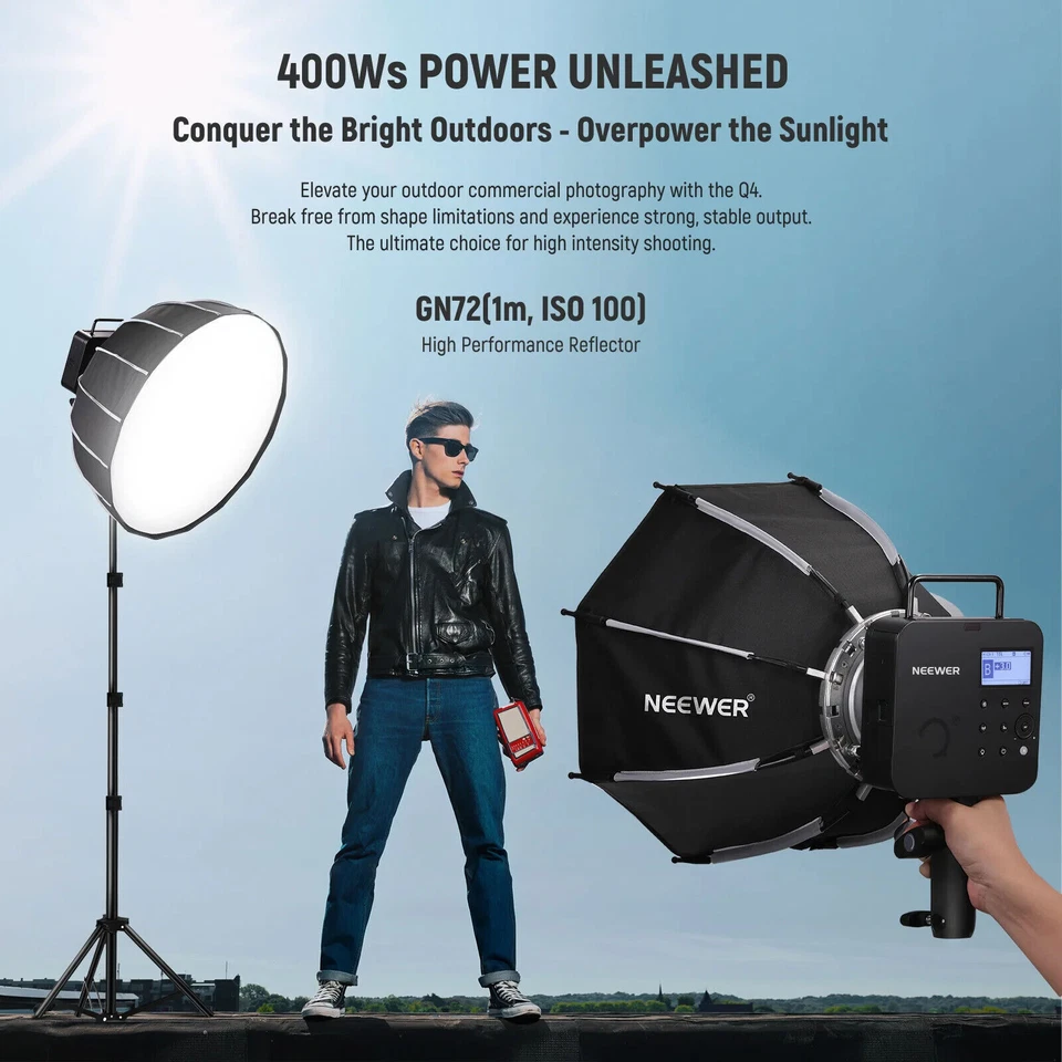 Neewer Q4 400W 2.4g TTL Flash Light COB Video Light Outdoor Camera Speedlite  - Image 3 of 4