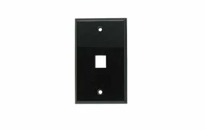 1 Port Hole Keystone Snap-In Insert Jack HDMI RJ45 1-Gang Wall Plate Black