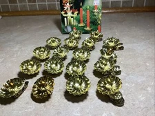 18 Christmas Tree Candle Holders Metal Gold Clips And 18 Candles