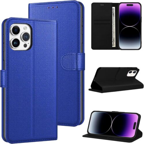 Case For iPhone 16 Pro Max 12 11 XR SE 7 8 15 16 Leather Flip Card Wallet Cover - Picture 23 of 52