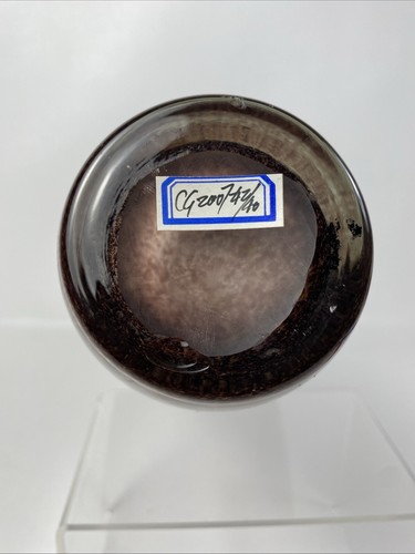 18” ABSTRACT BOTTLE VASE FUSED 3D STRING THICK 2 LAYER CASED GLASS SIGNED NUMBER - Bild 9 von 19