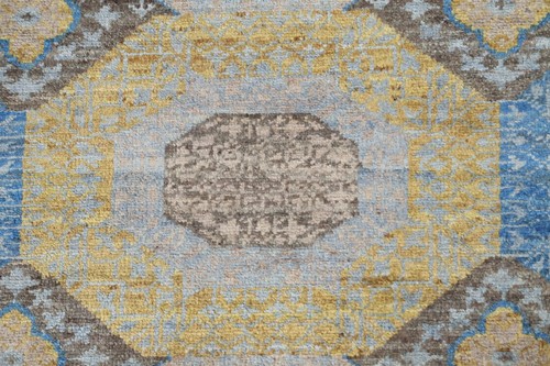 Vegetable Dye Geometric Khotan Oriental Runner Rug Hand-knotted 2' 8'' x 9' 10'' - Picture 7 of 12