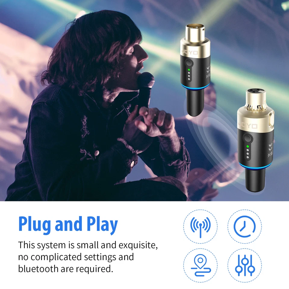 JOYO 5.8GHz Microphone Wireless System Transmitter & Receiver 4 Channels Dynamic - Image 2 of 4