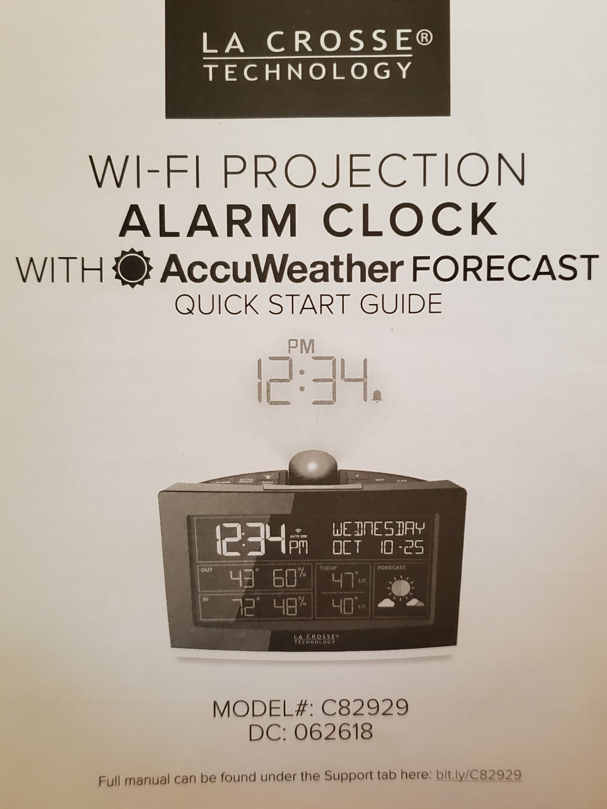 La Crosse Technology C82929 WiFi Projection Alarm Clock with AccuWeather for sale online eBay