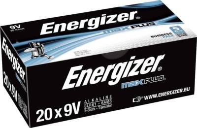 Energizer Max Plus Industrial 20 St. 9 V Block-Batterie Alkali-Mangan Batterie