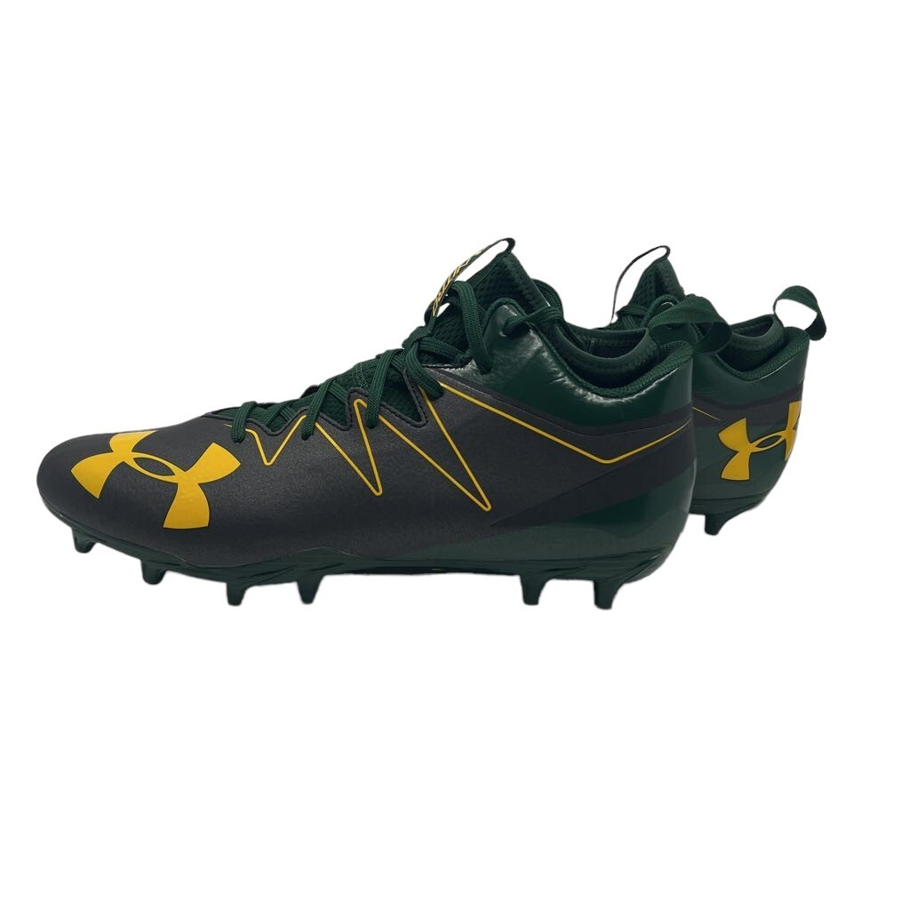 Under Armour Mens‎ Nitro Football Shoes Green 1290962-013 Mid Top Cleats 12M New Under armour Green 12 US Football Shoes & Cleats for Men for  main image 3