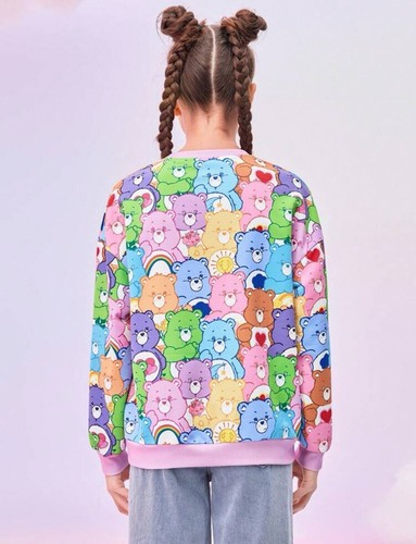 Care Bears Classic Colorful Kawaii Sweatshirt Size Girls 12Y/Adult Extra Small - Picture 2 of 4