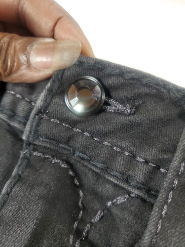 Jeans skinny neri Rock Revival Beliss Destroyed denim elasticizzati da donna taglia 27 - Foto 15 di 15