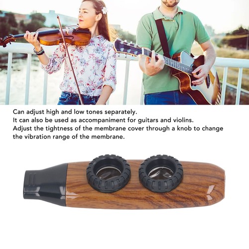 (Wood Color)Kazoo Flute Dual Hole Flute Adjustable Musical Wind Instrument BT0 - Picture 3 of 22