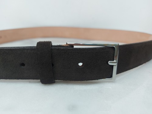 British Belt Company Stratton Brown Suede Leather Belt Size 36 Made in England