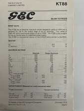GEC DATA REPORT  KT 88 BEAM TETRODE  ISSUE 5 DECEMBER 1974