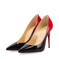 Christian Louboutin KATE 100 Patent Leather Pumps Women Size 35 US 5 Red  Black