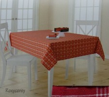 Celebrate Valentine's Day Red White Gingham Heart 52x70 Oblong Tablecloth NWT