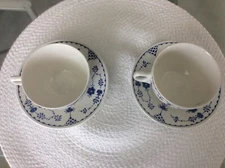 Franciscan Denmark Blue England Blue & White  Set of 2 coffee cup with saucer.8p