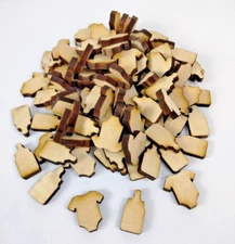 Baby Bottle & Bodysuit Confetti - 100 Pieces Laser Cut Wood Table Scatter