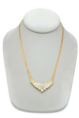 10k Gelbgold 0,50 ctw Diamant V Halskette 17''
