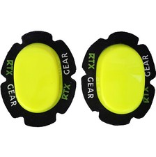 FLORO Yellow Hard TPU Curved Mold Motorcycle Suit Trouser Pant Knee Slider Pucks