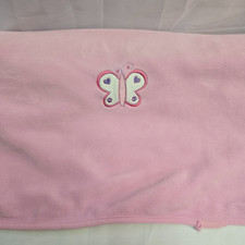 Specialty Baby Pink Fleece Butterfly Blanket Purple Flower Heart Plush