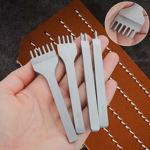 Craft Leather Punch Tools Kit Stitching Carving Working Sewing Saddle Groover - Picture 15 of 18
