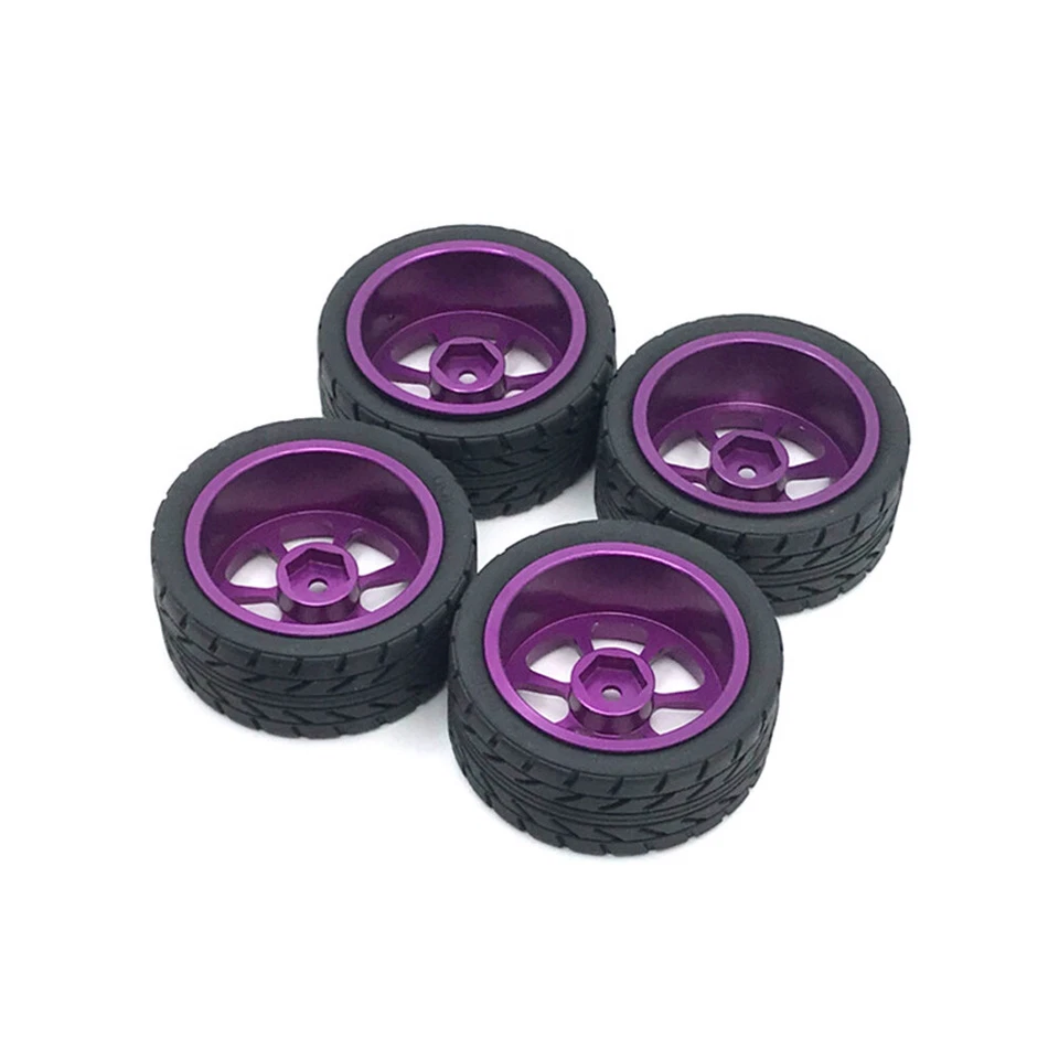 4x Metal Wheel Tires Rally Wheels For MJX 14302 14301 1/14 RC Car Upgrade Parts - Image 2 of 4