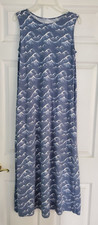 UNIQLO Hokusai Printed Sleeveless A Line Dress Size S Light Blue/White Small