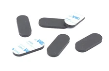 3/4" x 2" x 3/16" Oval Shaped Rubber Feet  3M Backing  Various Package Sizes