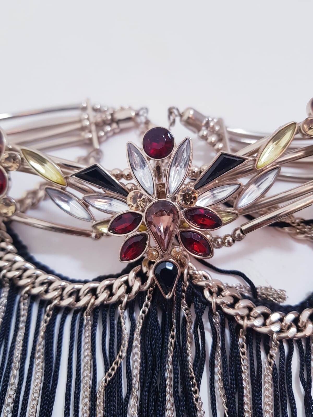 Long Beaded Multicoloured Handmade Statement Neck… - image 2