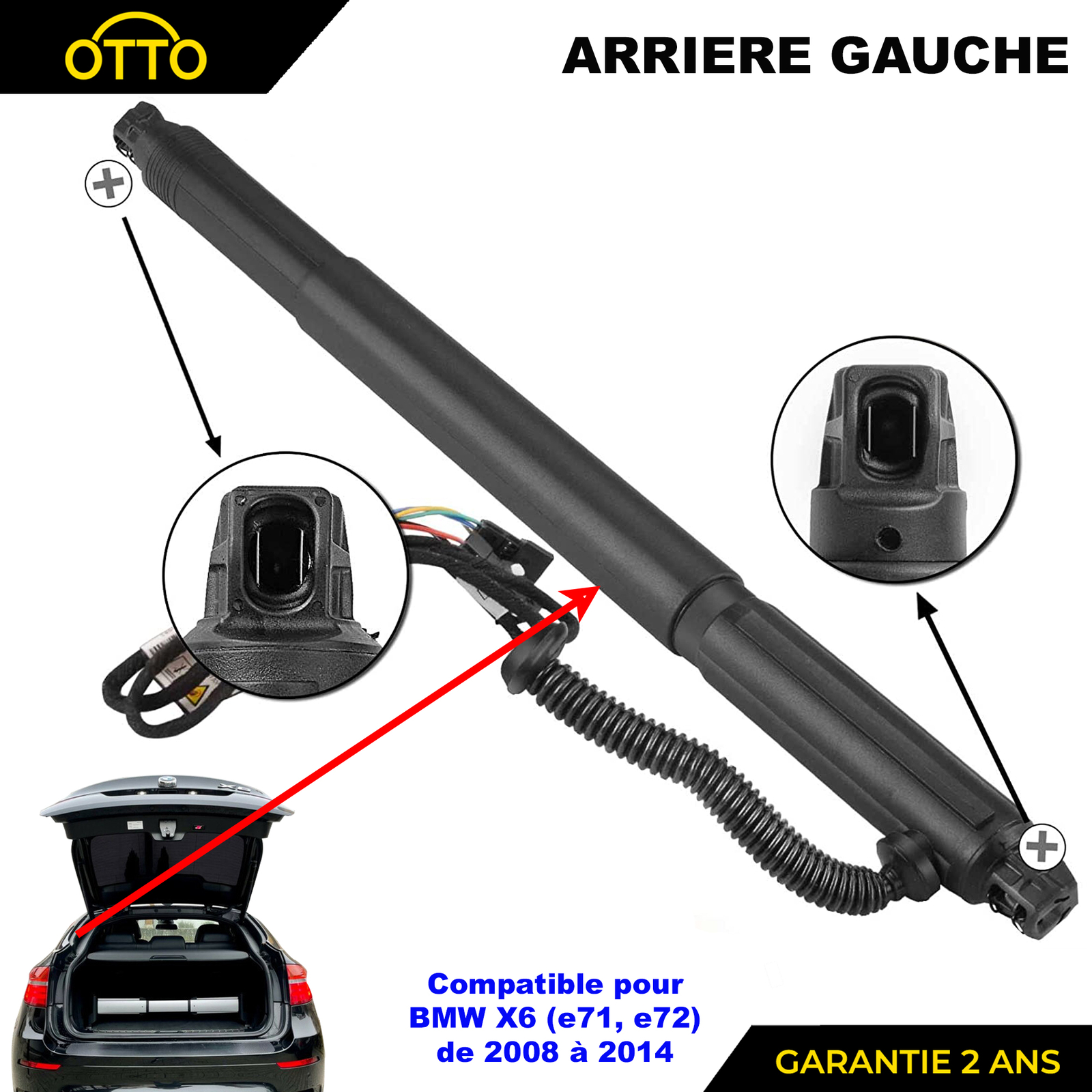 Vérin coffre hayon électrique BMW X6 E71 E72 référence OEM 51247188489