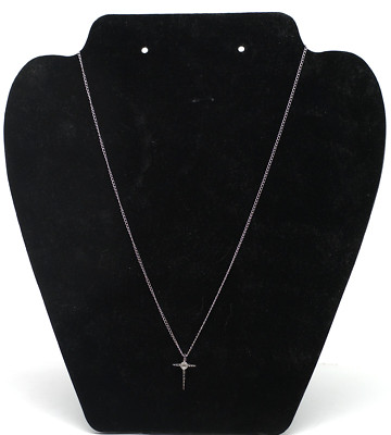 Vintage Marvel Kreuz Anhänger Religiös Markasit Sterling Silber Kette Halskette 925