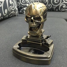 Skull Shape Tabacco Cigarette Cigars Ashtray Ash Tray Refillable lighter Holder