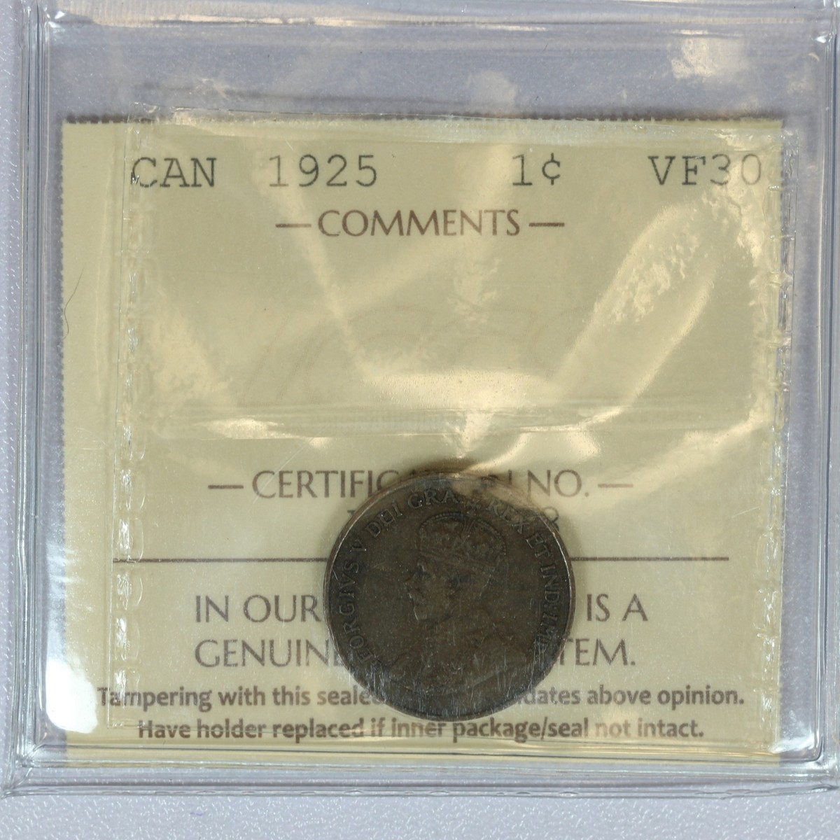 Canada 1925 Small Penny ICCS Certified VF30 | eBay