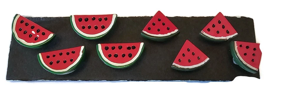 WATERMELON Fruit PUSH PINS Set  8 Handmade Decorative Office Kitchen Board Tack - Image 3 of 4
