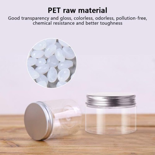 60x PET Plastic Food Storage Jars Bottles Aluminum Lid Leakproof Multi-Use DIY E - Picture 5 of 16