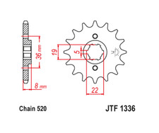 JT Front Sprocket 14 14T Tooth Honda ATC350X 1985-1986 XR350R 1985-1987