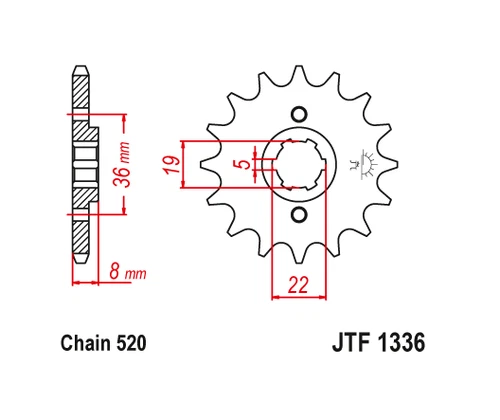 JT Front Sprocket 14 14T Tooth Honda ATC350X 1985-1986 XR350R 1985-1987 - Picture 2 of 11
