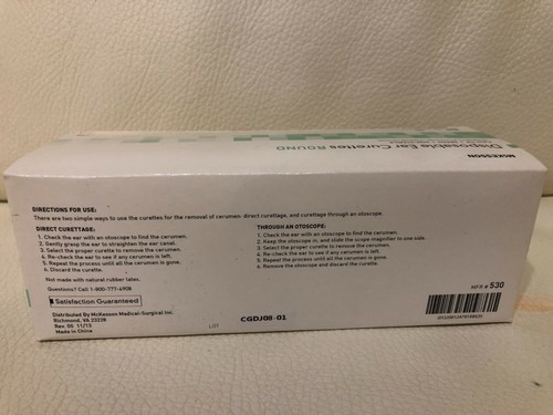 McKesson Disposable Ear Curette, 4 mm, Round, Box of 50, - Picture 2 of 2