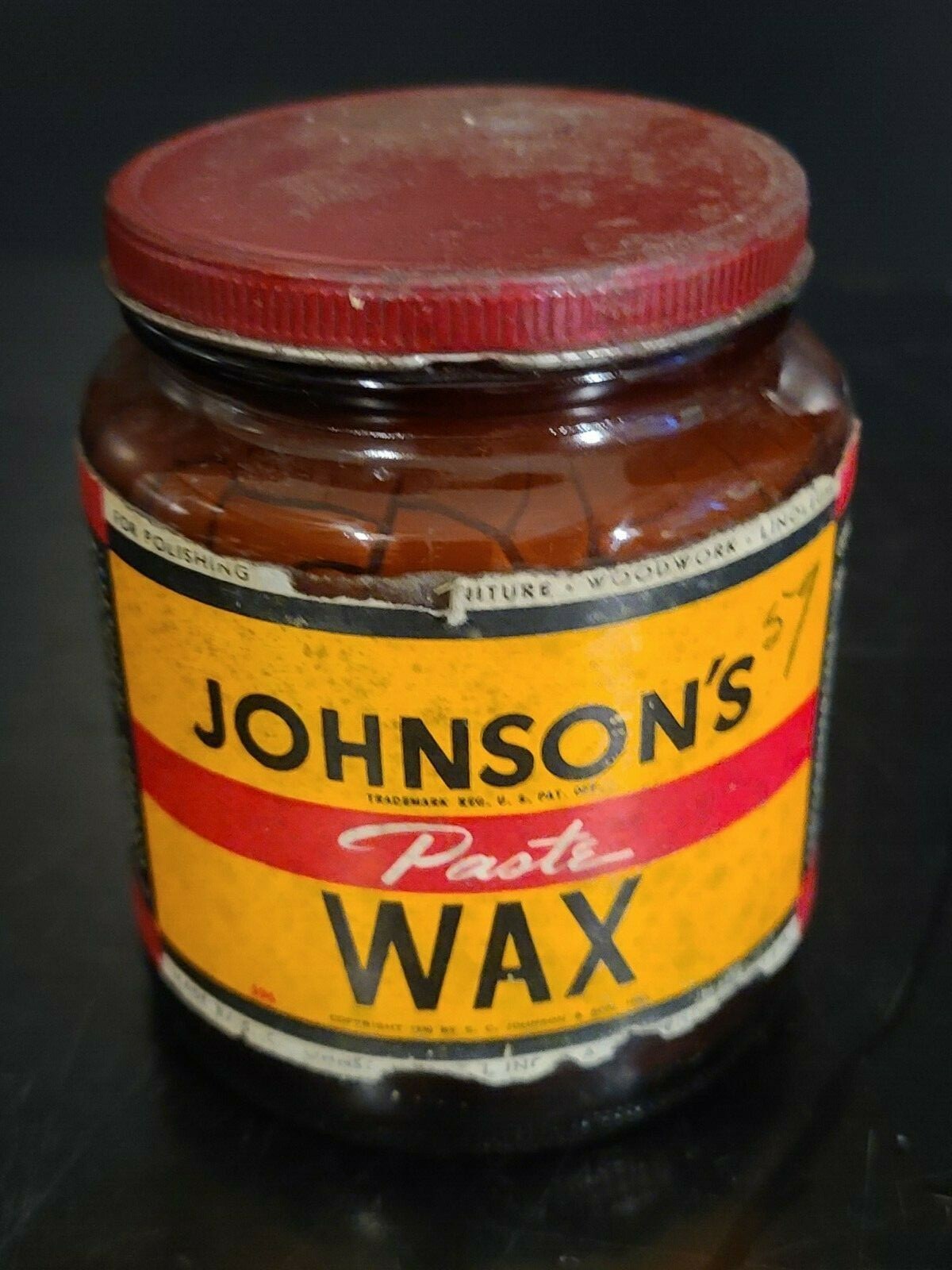 Vintage Johnsons Paste Wax 1938 Glass Jar (EMPTY) eBay