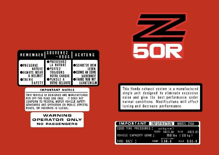 HONDA Z50R Z50 R DECAL SET (B) (MORE INFORMATION IN DESCRIPTION SECTION - Foto 8