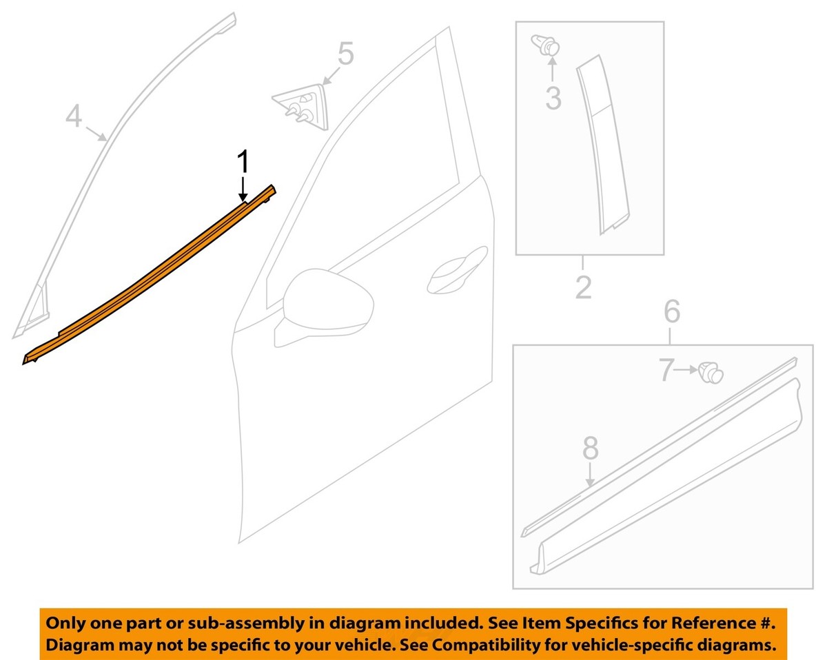 MAZDA OEM 13-16 CX-5 Front Door Exterior Trim-Belt Molding Right
