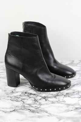 ALL SAINTS INEZ Black Leather Studded 