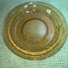 Vintage Duralex Vereco France Amber Glass Shallow Serving Bowl Dish 11"