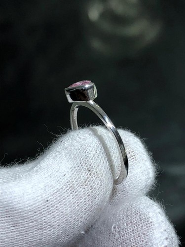 Platine Argent Sterling Simulé Saphir Rose Cœur Halo Bague Taille - 第 7/12 張圖片