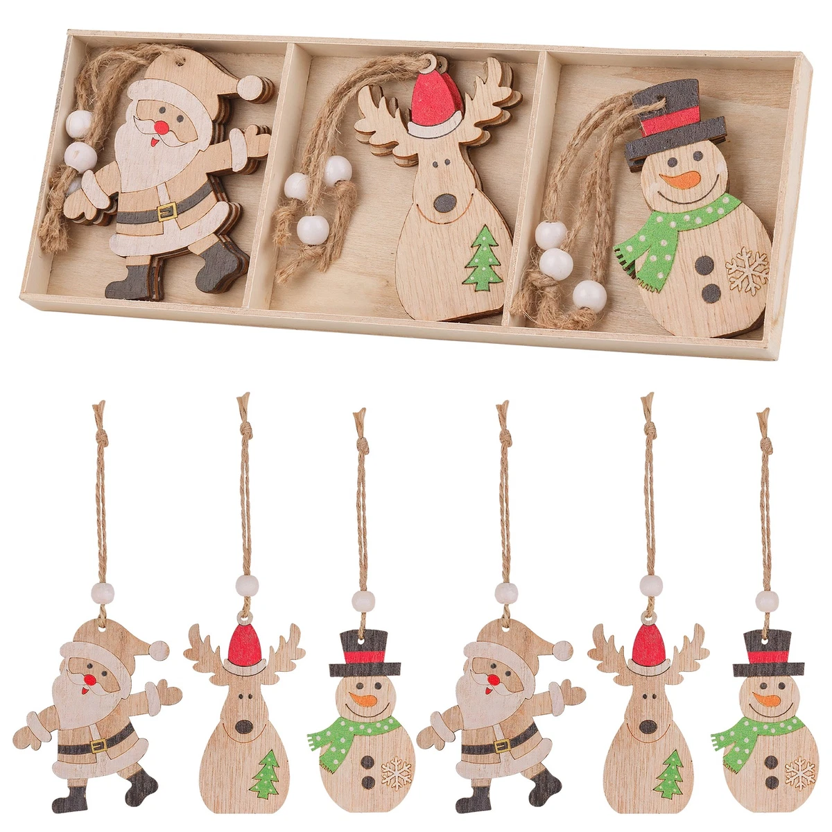 2 Decorazioni Natalizie In Legno A Forma Di Renna – Rustiche, Alte 17 E 13 Cm, Per Camino, Tavolo, Scaffale, Regalo Fai Da Te