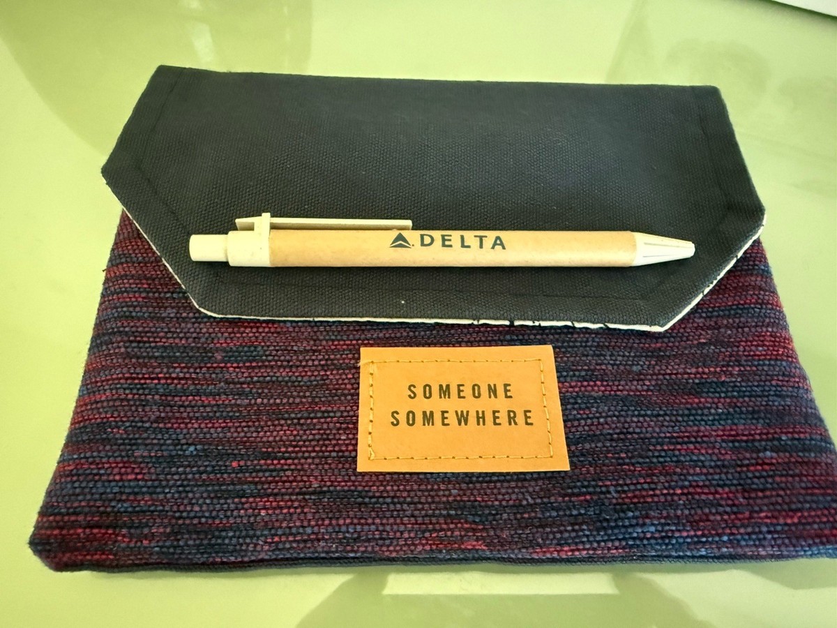 Lot De 3 Pochettes De Rangement Delta One Airlines - Artisanat Mexicain Coton