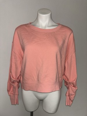 Risen Los Angeles Cropped Sweatshirt Peach  Size M  Ruffle Sleeves