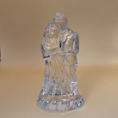 Waterford Crystal BRIDE AND GROOM Wedding Cake Topper /  Figurine ~ Etch Signed!
