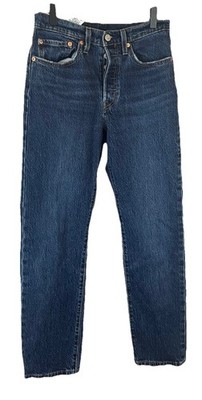 Levi s 501+women Mid Rise Button Fly Straight Leg Jeans 26/30 Actual 28x 28.5